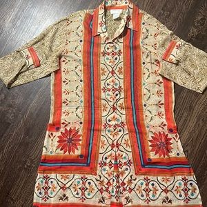 Gottex Sheer Gold and orange Beach Cover Up VINTAGE